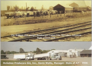 Cotton gins in McGehee, Arkansas: old and new