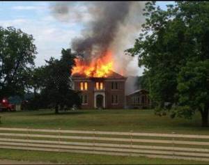 Palmer's Folly in flames