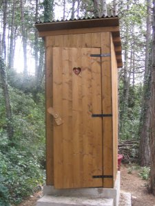 An outdoor toilet